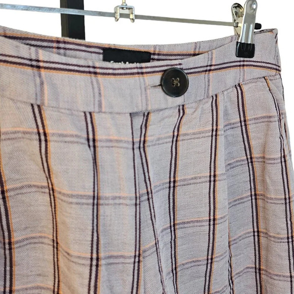 Frank & Oak Womens Linen Lyocell Plaid High Rise Shorts Size 4 - Picture 2 of 8